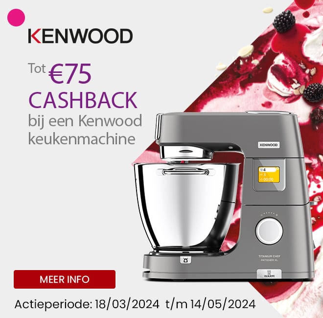 Promobanner - Kenwood 75 euro cashback actie