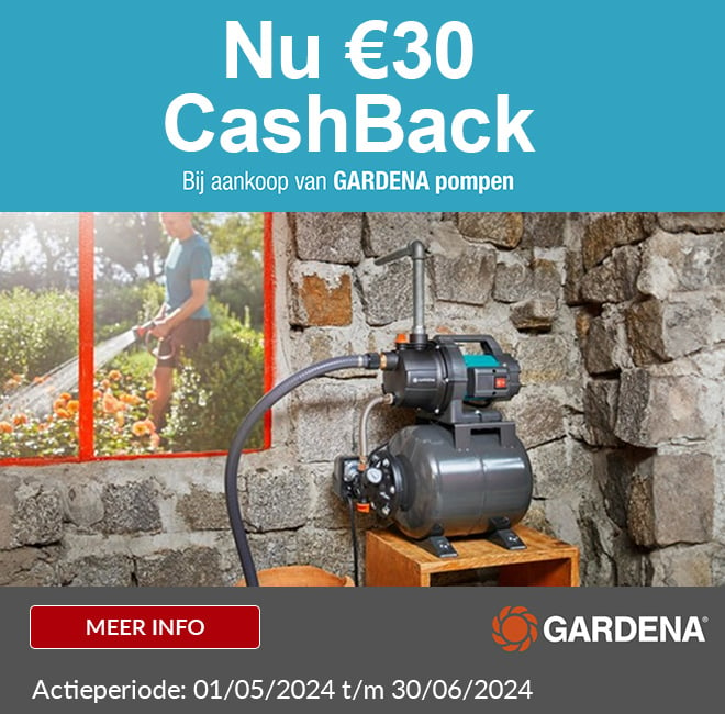 Promobanner - Gardena actie: €30 cashback op pompen