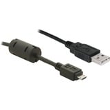 DeLOCK USB-A 2.0 > USB Micro-B kabel Zwart, 1 meter