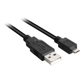 Sharkoon USB-A 2.0 > Micro USB-B kabel Zwart, 1 meter