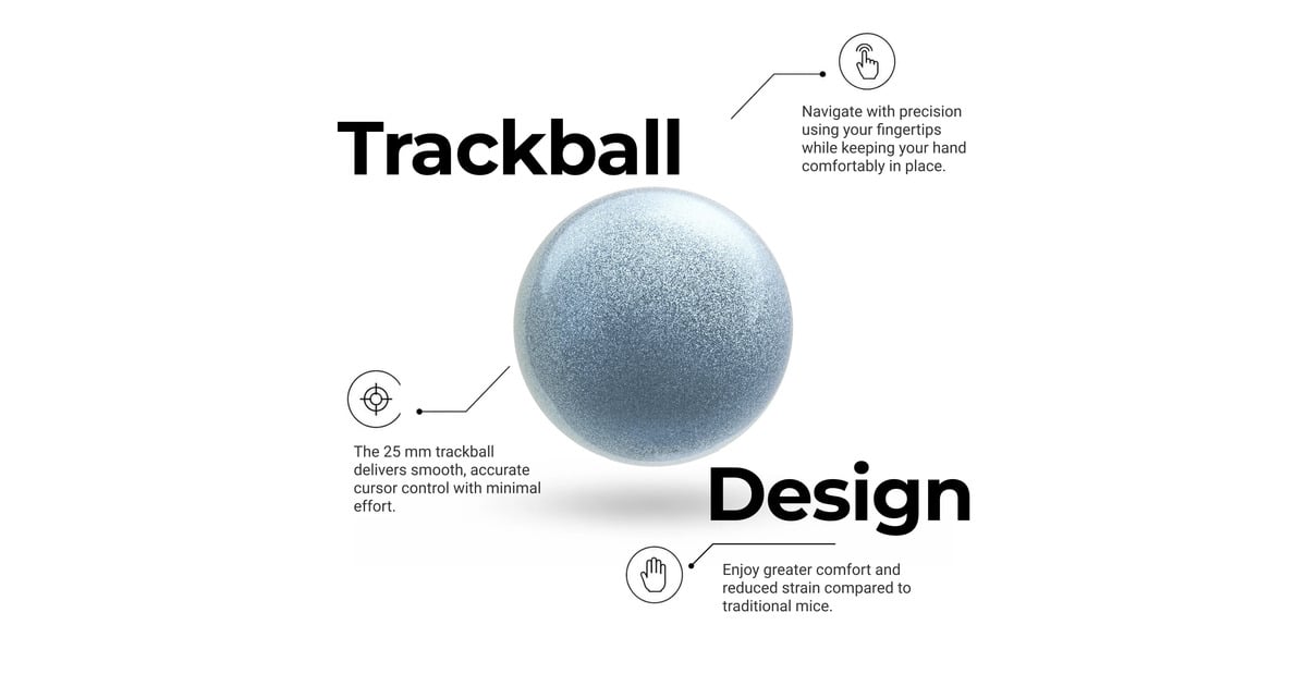 Keychron Nape Pro Wireless Trackball Mouse Wit, 0 - 4000 Dpi, 2,4