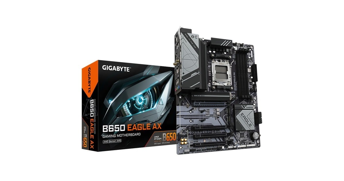GIGABYTE B650 EAGLE AX socket AM5 moederbord Zwart/grijs, RAID, Gb