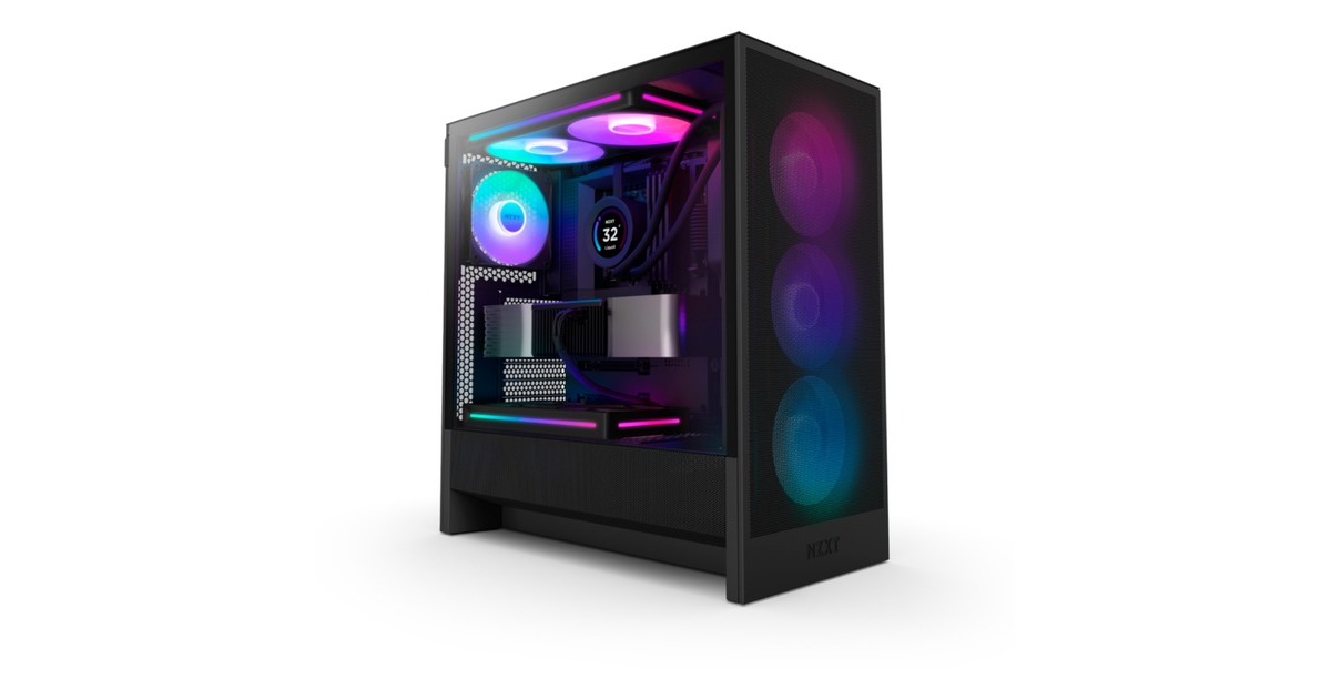 NZXT H5 Flow RGB v2 midi tower behuizing Zwart | 1x USB-A | 1x USB