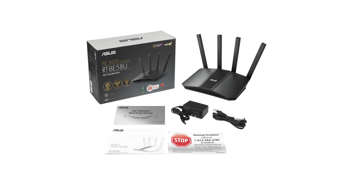 ASUS RT-BE58U V2 router Zwart