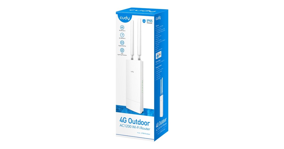 Cudy Outdoor 4G LTE Cat 6 AC1200 Wi-Fi Gigabit Router Wit, PoE, Cudy ...
