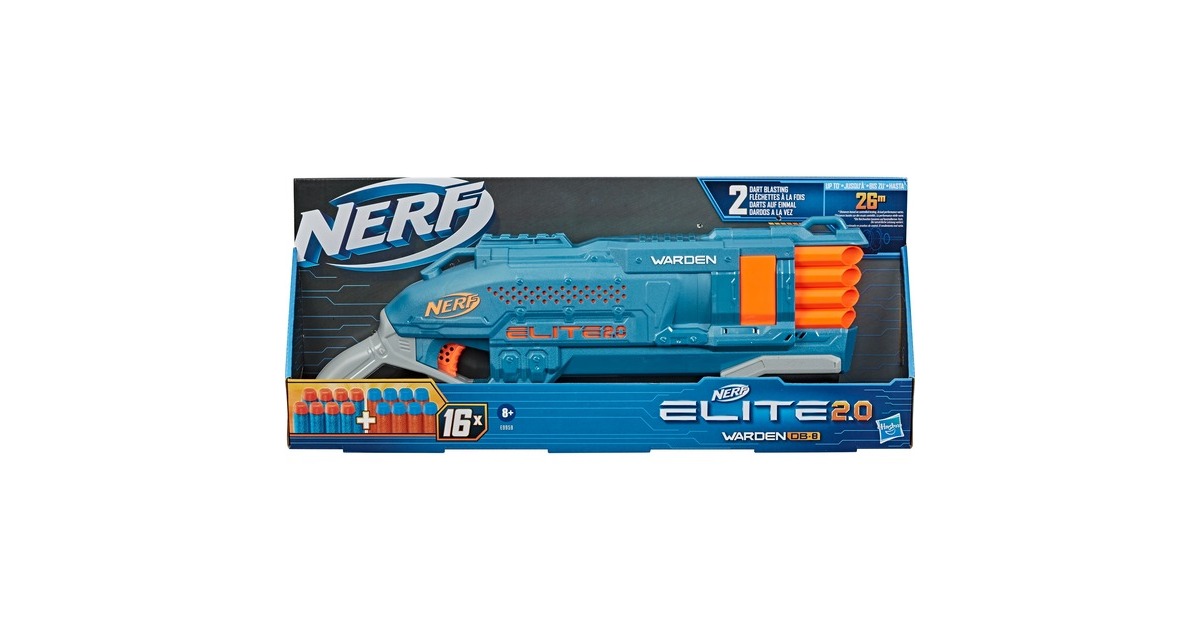 Nerf Elite 2.0, Blaster à Fléchettes Eaglepoint RD-8, Barillet 8 Fléchettes, Viseur Et Canon Nerf 16 Fl Chettes Elite Jouets D Ext Rieur