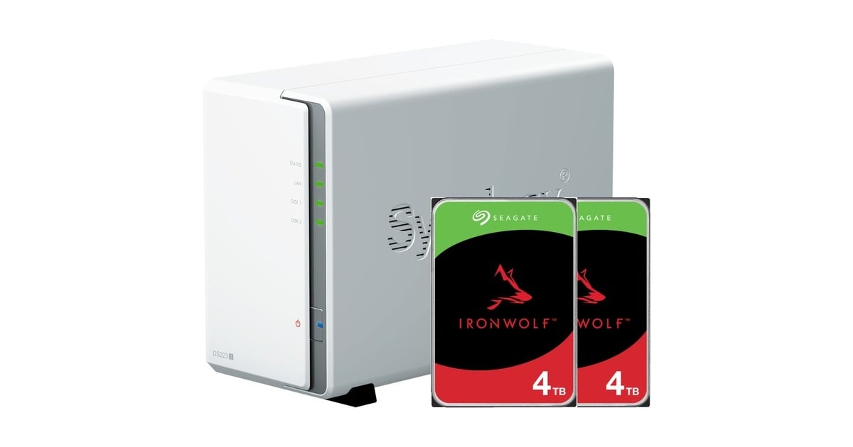 Synology DiskStation DS223j incl. 2x Seagate IronWolf 4 TB harde