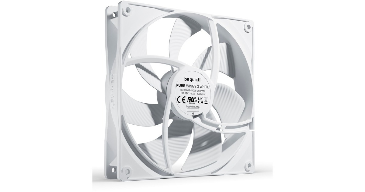 be quiet! Pure Wings 3 PWM case fan Wit, 140 x 140 x 25 mm