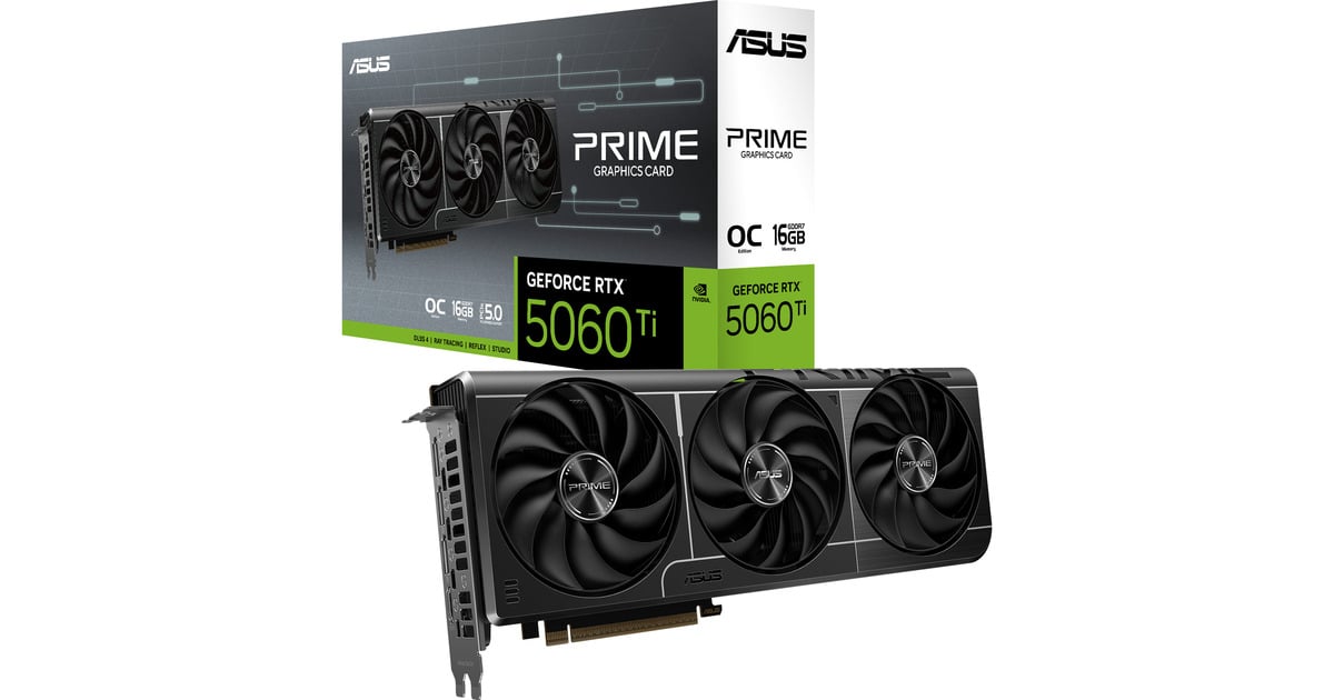 [送料無料] ASUS GeForce RTX 5060 Ti 16GB OC ASUS PRIME GeForce RTX 5060 Ti OC 16G grafische kaart 3x