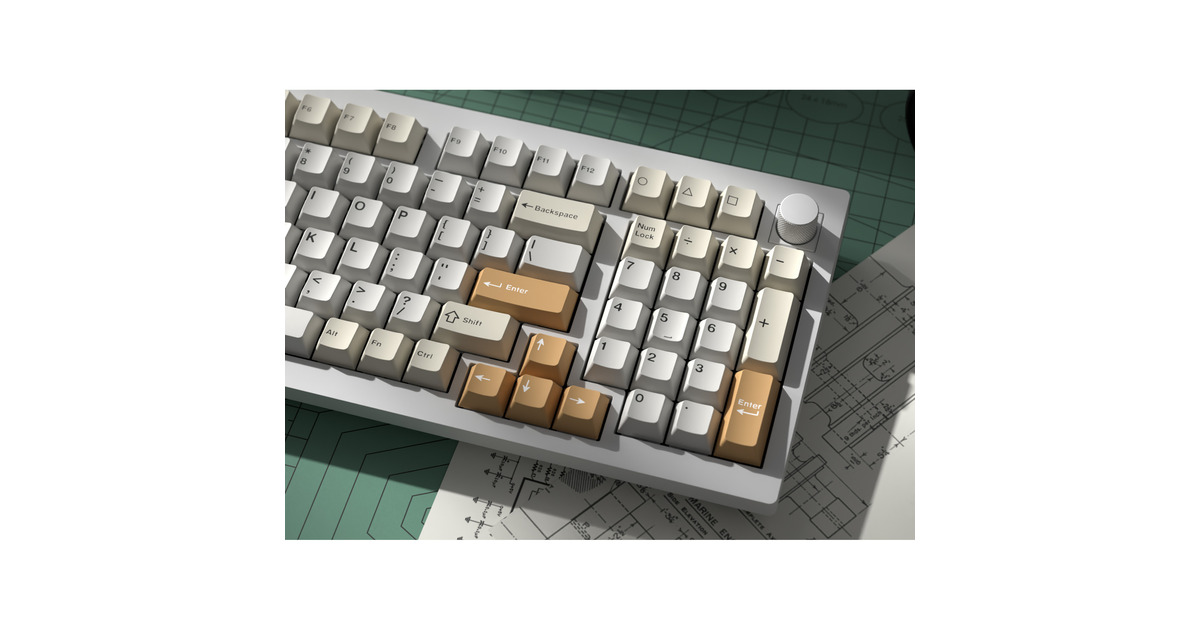 Keychron Cherry Profile Double - Shot PBT Full Set Keycaps - Camel Wit ...
