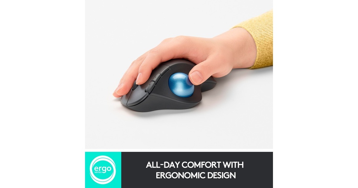 Logitech M575 ERGO Draadloze Trackball Muis Grafiet, 2,4 GHz, Bluetooth