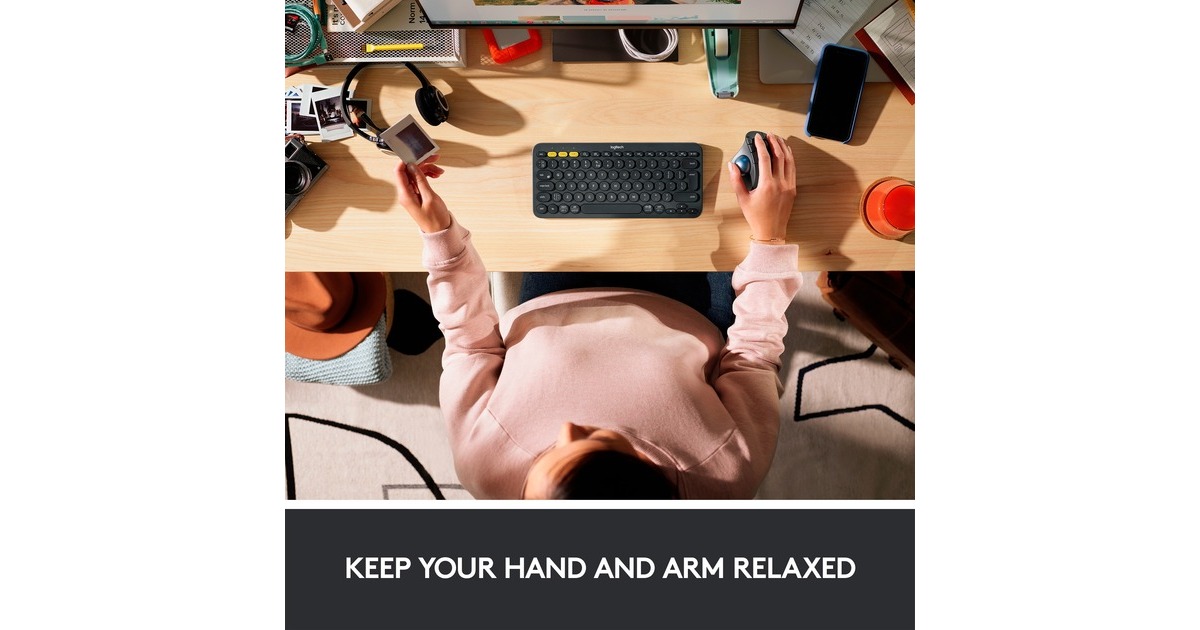 Logitech M575 ERGO Draadloze Trackball Muis Grafiet, 2,4 GHz, Bluetooth