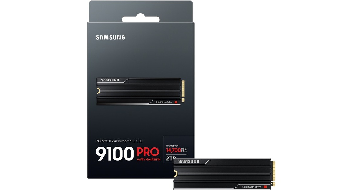 Samsung 9100 PRO Heatsink 2 TB SSD MZ-VAP2T0CW, PCIe Gen 5.0 x4