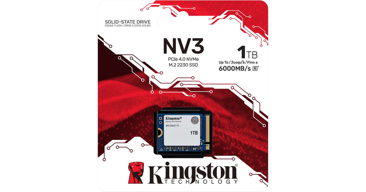 Kingston NV3 1 TB SSD PCIe 4.0 x4, NVMe, M.2 2230