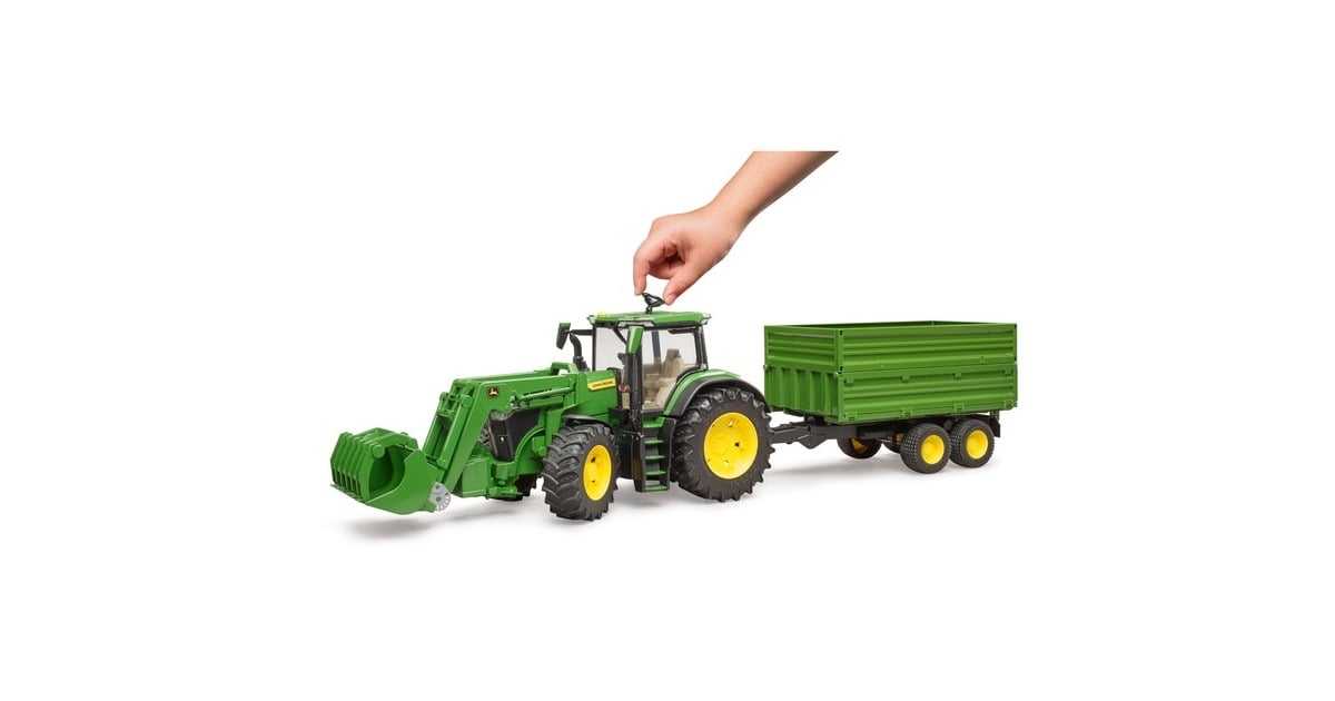 Bruder John Deere 7R 350 Con Cargador Frontal – Tractor A Escala 1:16 Con Puertas Abatibles, Capó Móvil Y Enganche Regulable