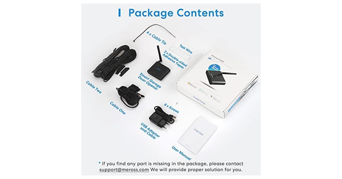 Meross MSG200 Smart Garage Door Opener bedieningspaneel Zwart, WiFi