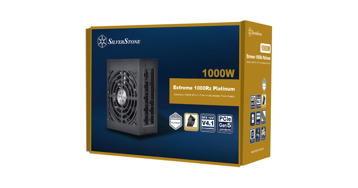 SilverStone Extreme 1000Rz Platinum, 1000 Watt voeding Zwart, 1x