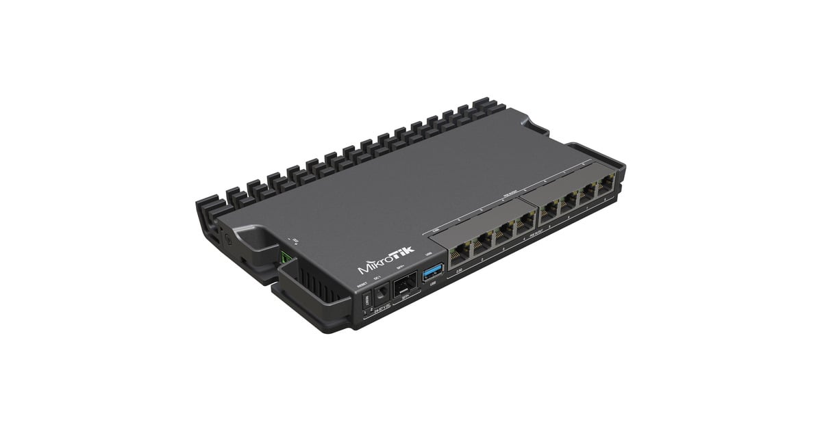 MikroTik Heavy-duty RB5009 router (RB5009UPr+S+IN) Zwart, Marvell ...