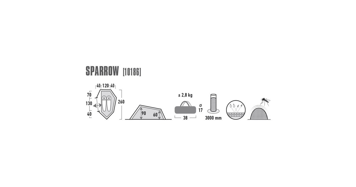 Tenda Leggera Outdoor Tenda 2 Posti High Peak Sparrow 2 - Leggera Per Campeggio Tenda Canadese - Foto 10