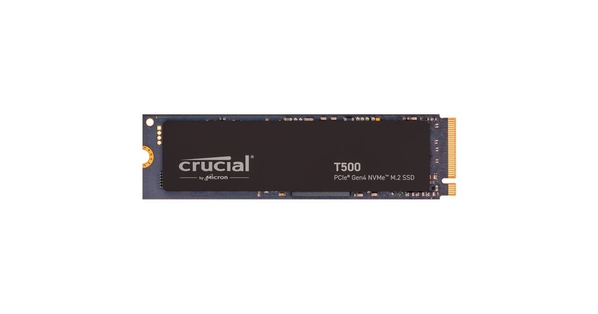 Crucial T500 1TB M.2 SSD（PCIe Gen4 NVMe） Crucial T500 1 TB SSD Zwart, PCIe 4.0 x4, NVMe, M.2 2280