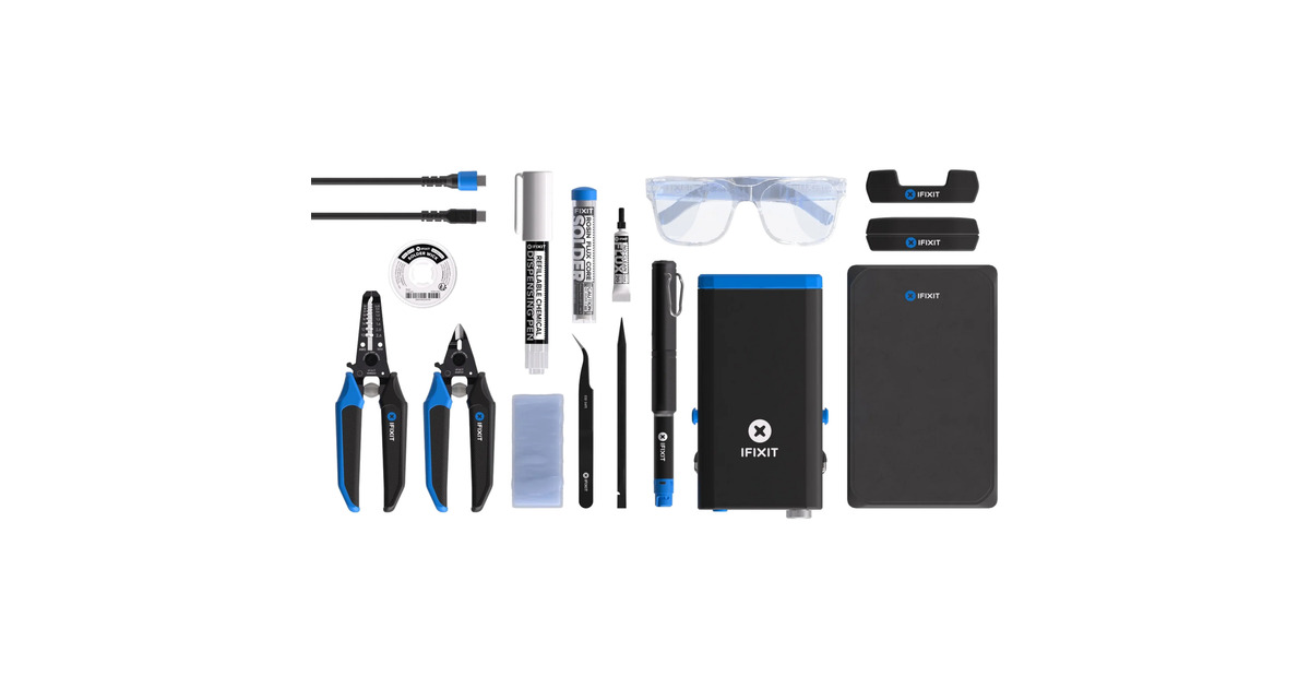 iFixit FixHub Power Series Soldeer Toolkit soldeerbout Zwart/blauw, 100 ...