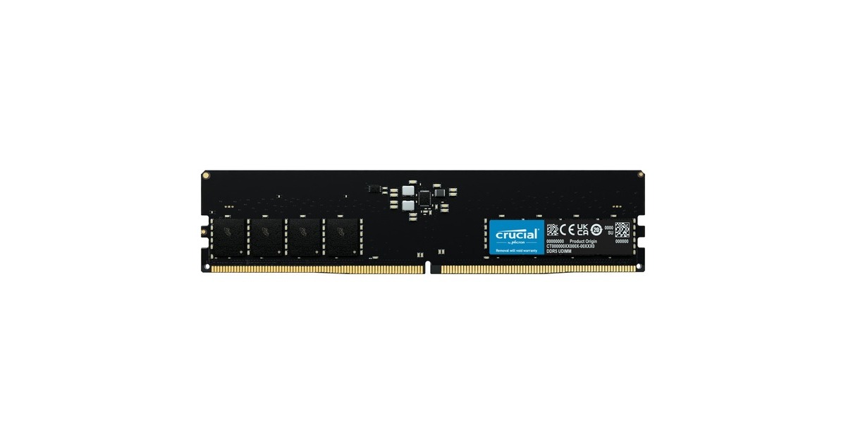 Crucial 16 GB DDR5-4800 (1x 16 GB) werkgeheugen Zwart, CT16G48C40U5