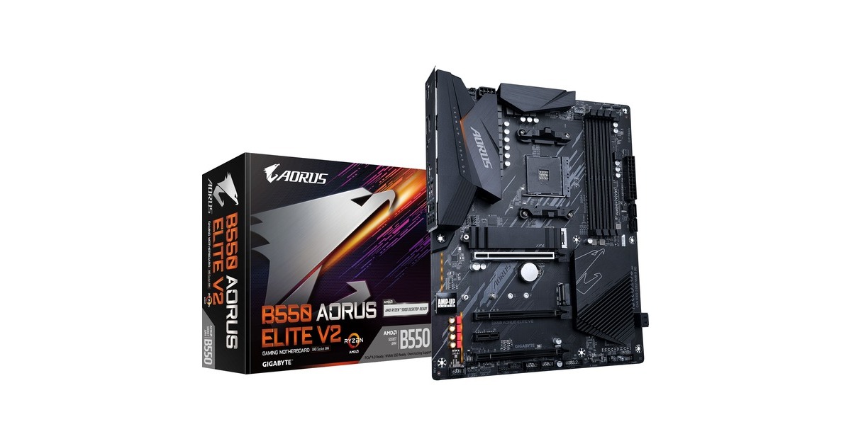 AORUS B550 ELITE V2 socket AM4 moederbord Donkergrijs, RAID, Gb-LAN ...
