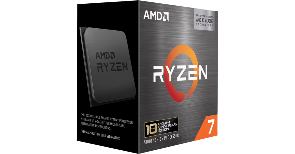 CPU AMD RYZEN 7 5800X3D AMD Ryzen 7 5800X3D, 3,4 GHz (4,5 GHz Turbo Boost) socket AM4