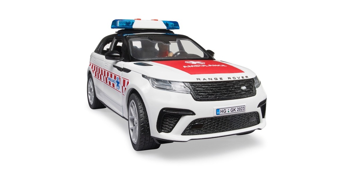 bruder Range Rover Velar ambulance met chauffeur en licht en