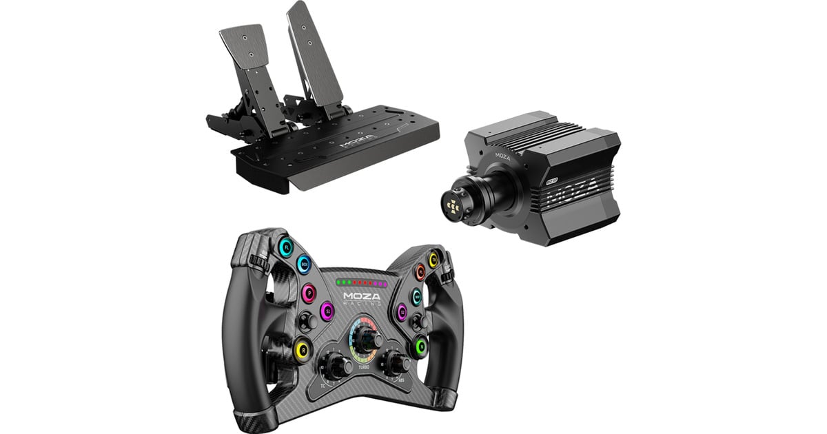 MOZA Racing R12 v2 + SR-P + KS bundel Zwart, Basis, stuur en pedalen