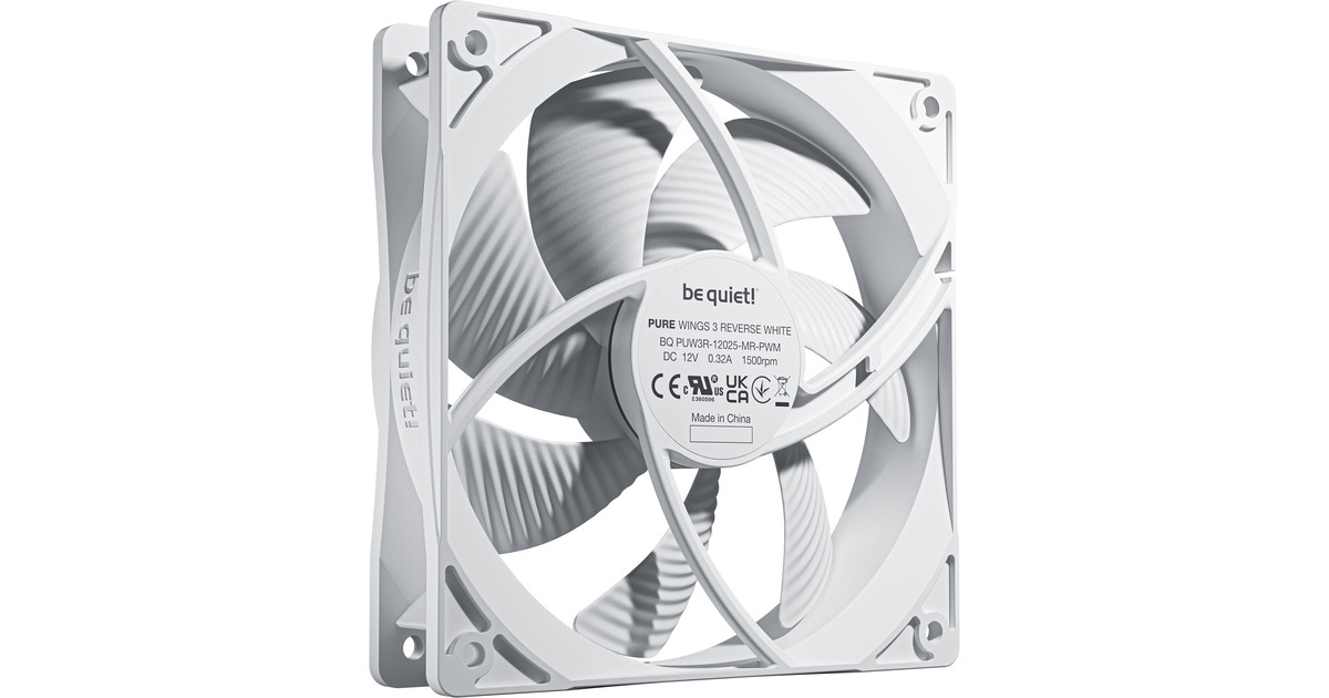be quiet! Pure Wings 3 Reverse case fans Wit, 3 stuks, 120 x 120 x 25 ...