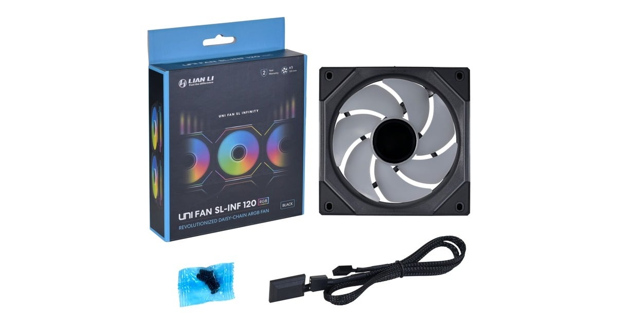 Lian Li UNI FAN SL-INFINITY 120 RGB case fan Zwart, 120 x 122 x 25