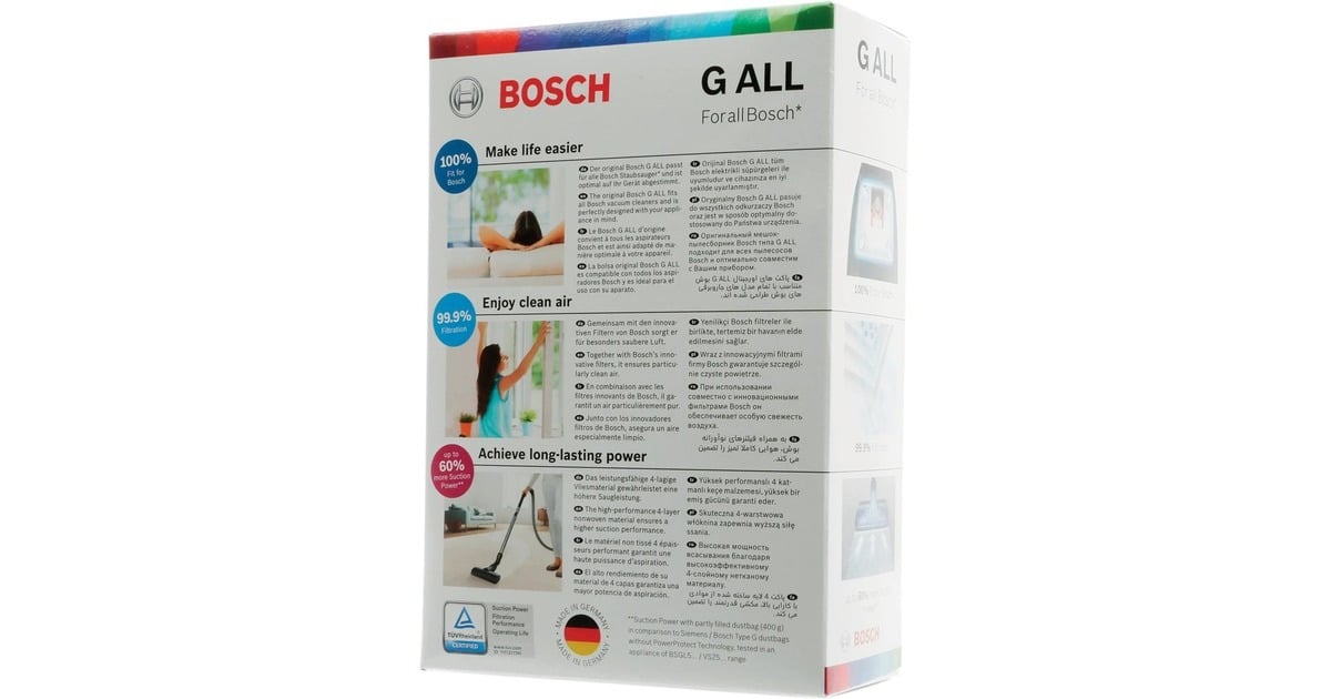 Bosch Home Stofzuigerzak Typ G ALL PowerProtect Wit, 4 stuks