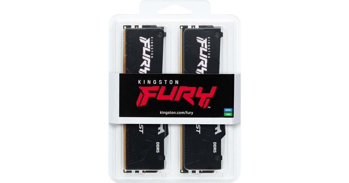 Kingston FURY 16 GB DDR5-6000 Kit werkgeheugen Zwart, KF560C30BBEAK2-16 ...