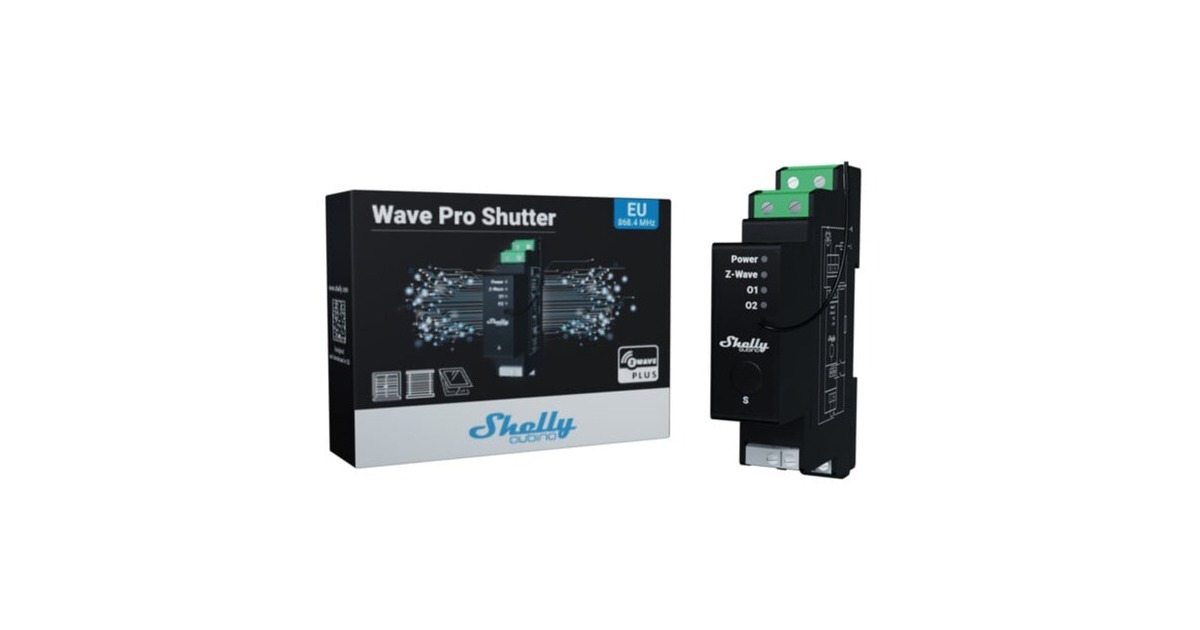 Shelly Wave Pro Shutter schakelaar Zwart, Z-Wave S800