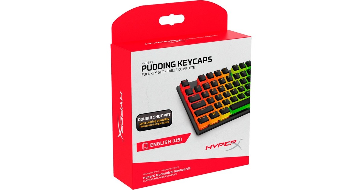 HyperX Pudding Keycaps Full Key Set (Black PBT) Wit/transparant