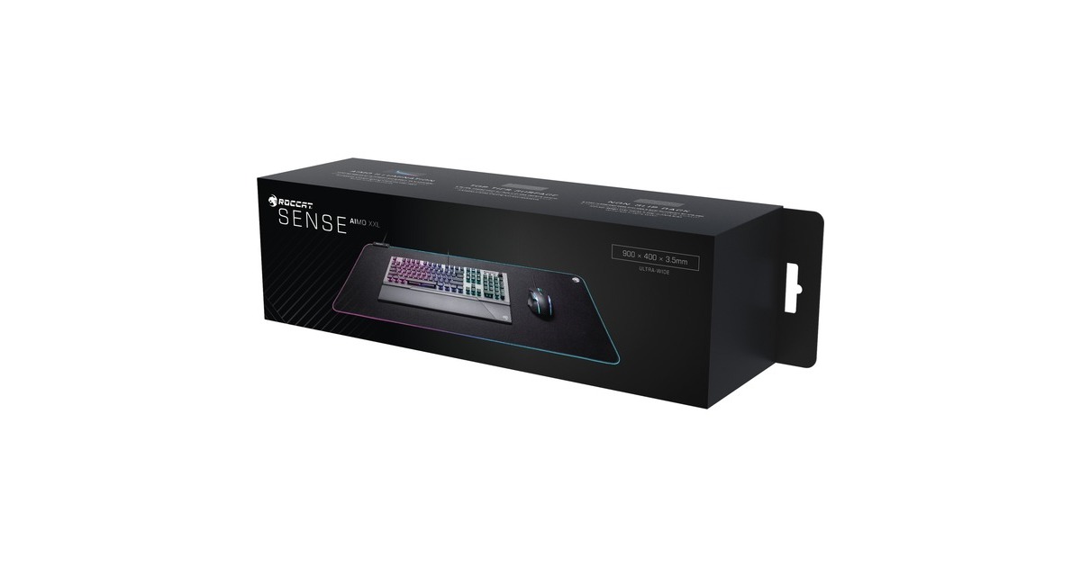 Roccat Sense AIMO XXL gaming muismat Zwart, RGB led