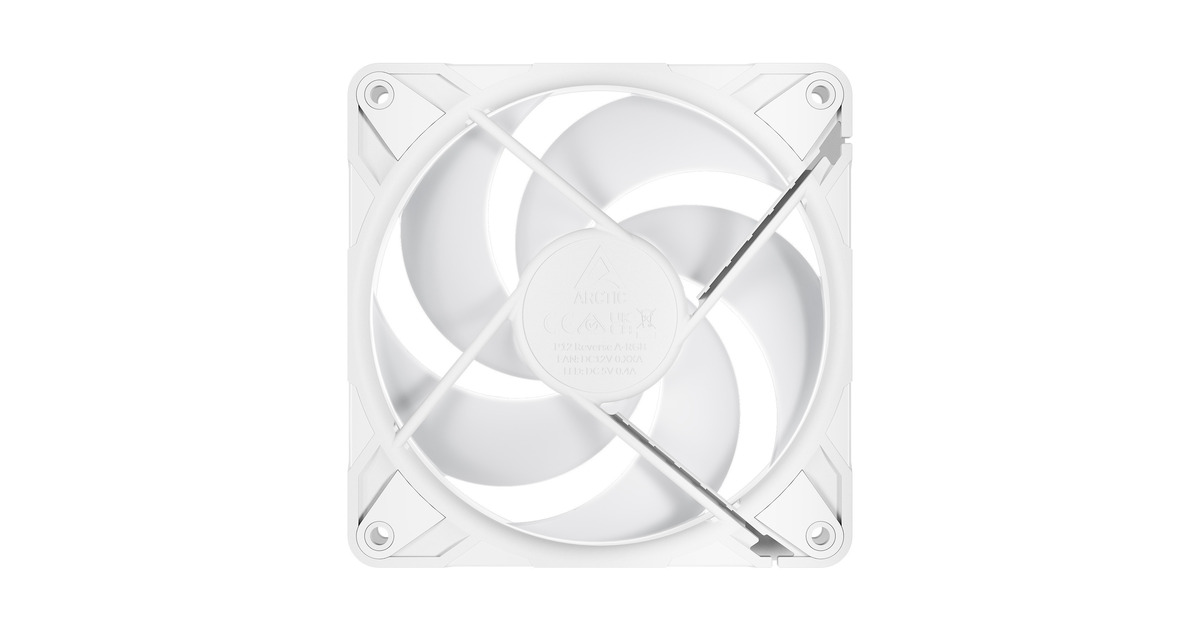 ARCTIC P12 Pro Reverse A-RGB case fans Wit, 3 stuks, 120 x 120 x 27 mm, PWM
