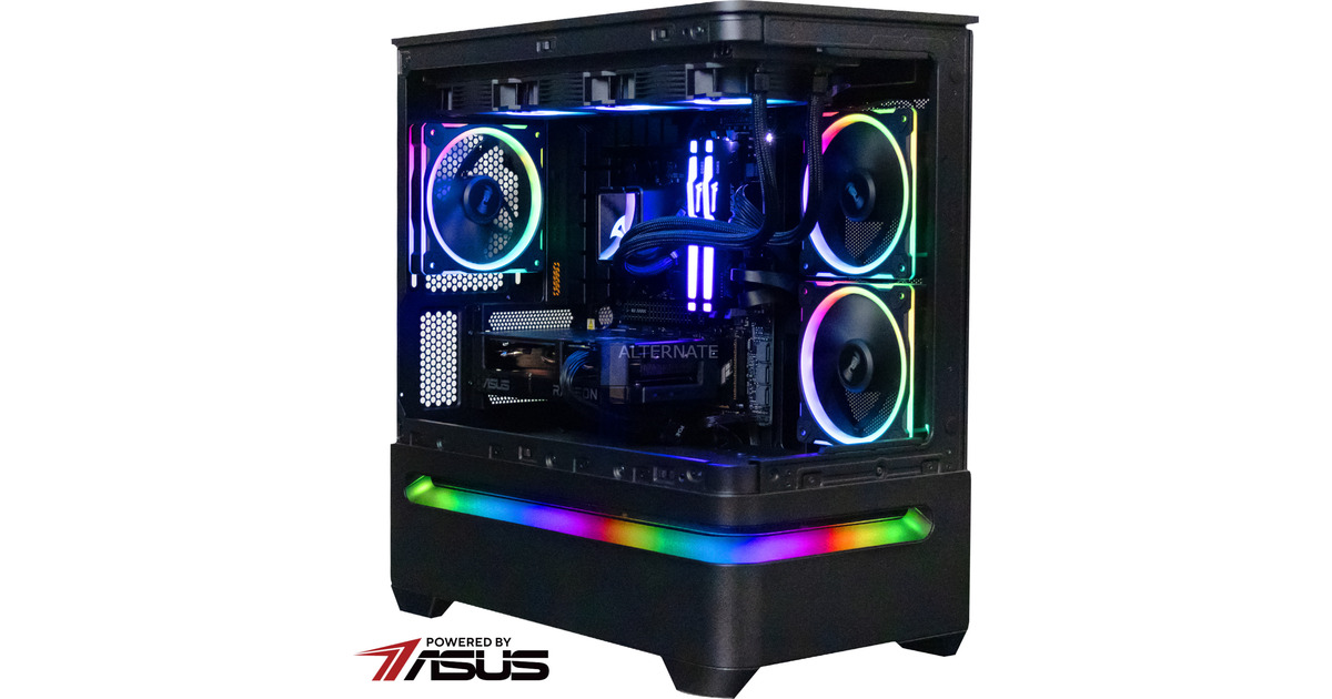 ALTERNATE Ryzen 7 - RX 9060 XT Gaming pc Powered by ASUS Zwart