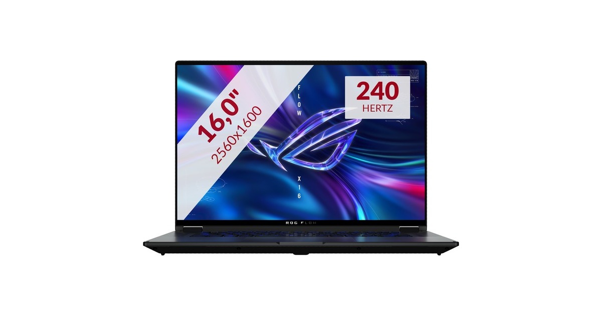 ASUS ROG Flow X16 GV601VI NL016W 16 2 in 1 gaming laptop Zwart i9 13900H RTX 4070 32 GB 1 TB SSD Touch