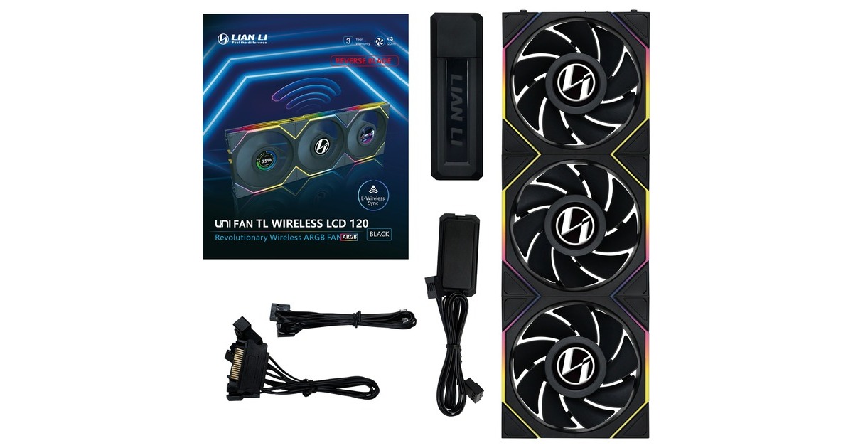 Lian Li UNI FAN TL 120 LCD Wireless Reverse Blade RGB case fans