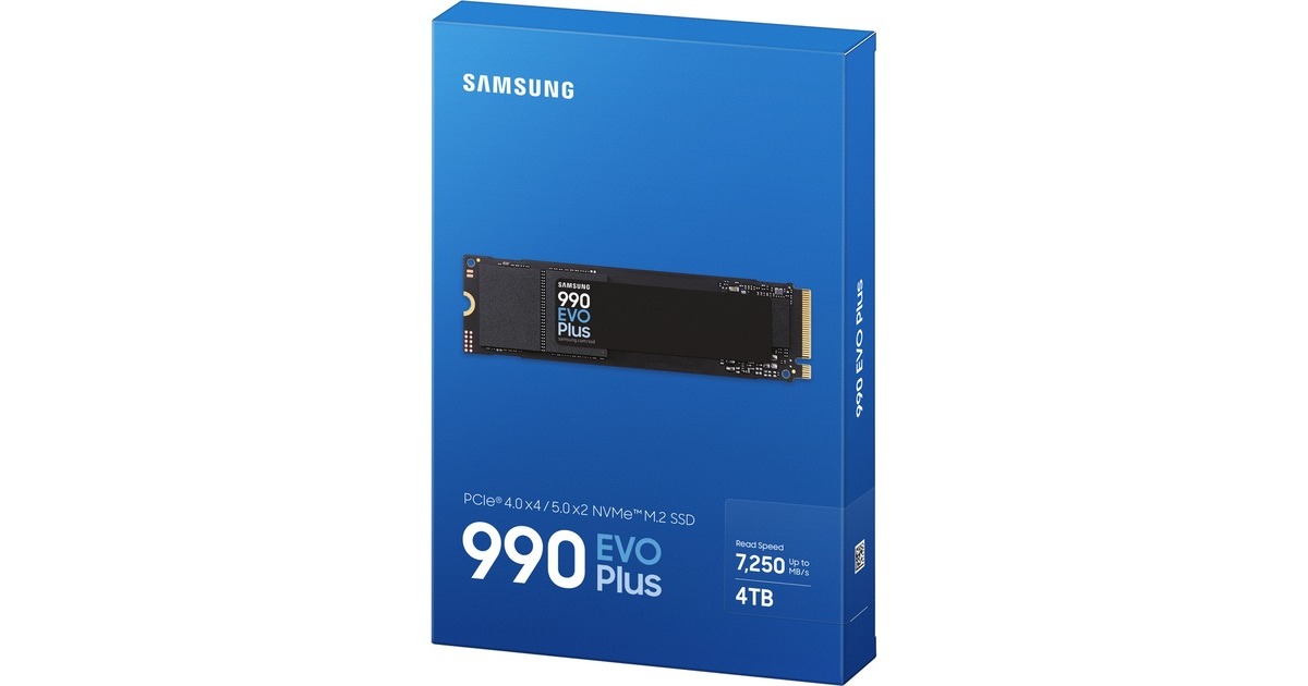 Samsung 990 EVO Plus 4 TB SSD MZ-V9S4T0BW, PCIe 4.0 x4 / 5.0 x2