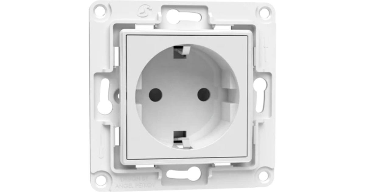 Shelly Wall Socket EU wandcontactdoos Wit, Inbouw