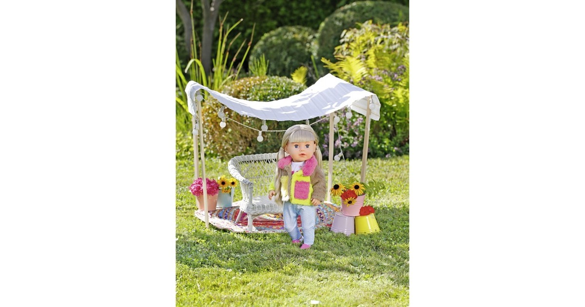 Götz 3403332 babypakje bloemen - maat poppenkleding S/XM - 2-delige kleding- en accessoireset voor babypoppen 30-33 cm & staande poppen 36 cm