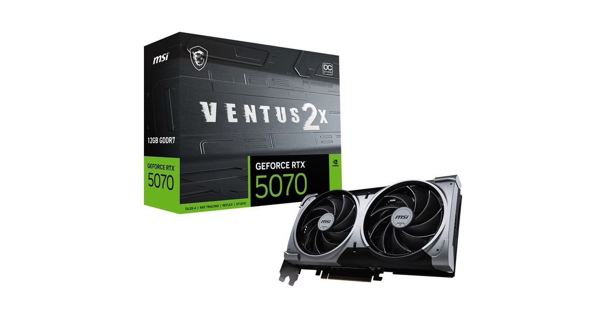 MSI GeForce RTX 5070 12G VENTUS 2X OC grafische kaart 3x