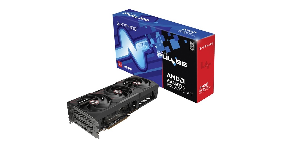 SAPPHIRE Radeon RX 9070 XT Pulse grafische kaart Zwart, 2x