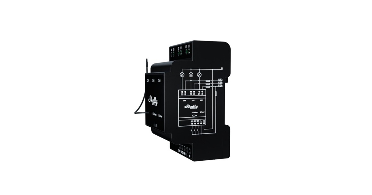 Shelly Qubino Wave Pro 3 schakelaar Zwart, Z-Wave S800