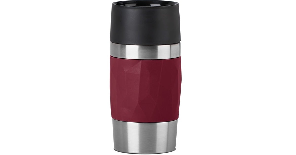Emsa Travel Mug Compact Thermosbeker Wijnrood/roestvrij staal, 0,3 Liter