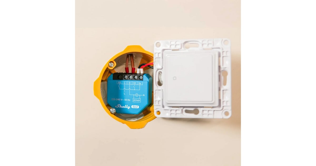 Interrupteur encastré SHELLY 1L Gen3, Wi-Fi, Bluetooth, lot de 3