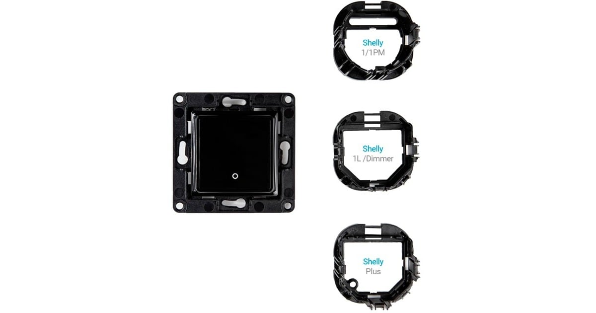 Shelly Wall Switch 1 knop Zwart